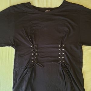 Express black corset tee